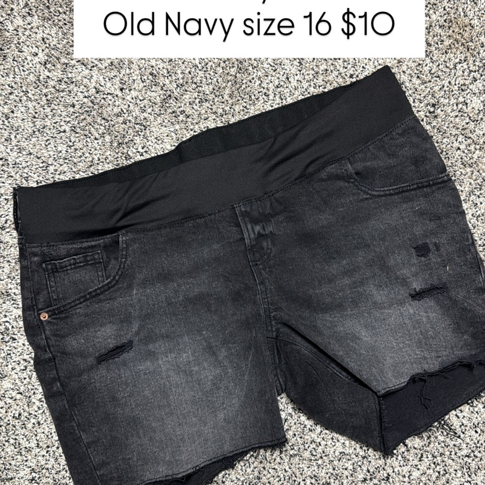 Old Navy Maternity Black Denim Shorts